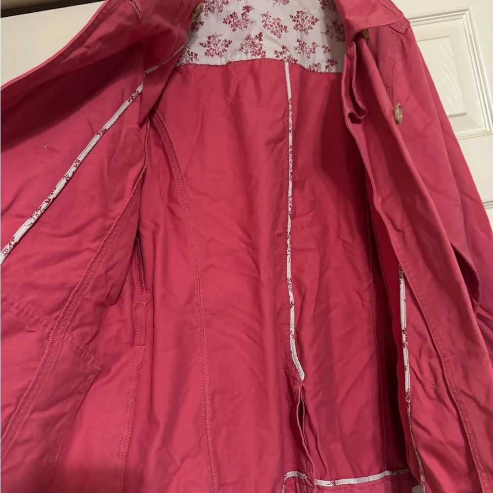 Old Navy Women's Coral Trench Coat peacoat cotton - Picture 5 of 6